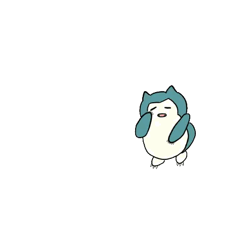 A Cartoon Of Snorlax Sleeping In A Row On A White Background Sticker