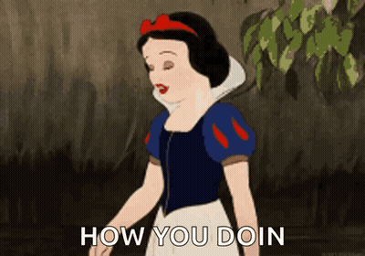 A Cartoon Of Snow White With The Words How You Doin Below Her GIF