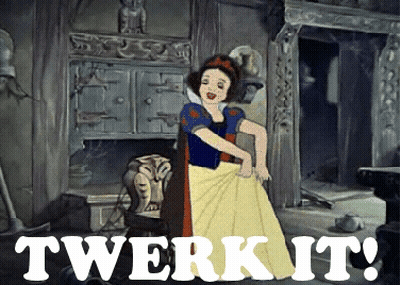 A Cartoon Of Snow White With The Words Twerk It Behind Her GIF