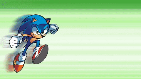 Sonic The Hedgehog Running On Green And White Background GIF
