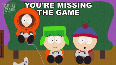 A Cartoon Of South Park Characters Playing Video Games With The Caption You 'Re Missing The Game GIF
