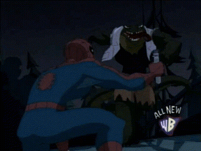 A Cartoon Of Spider-Man Being Attacked By A Snake With The Words All New Wb On The Bottom Right GIF
