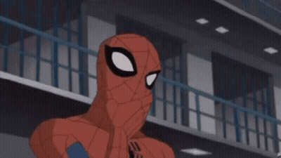 A Cartoon Of Spider-Man Covering His Face And Saying `` You Tempt Me ... '' . GIF