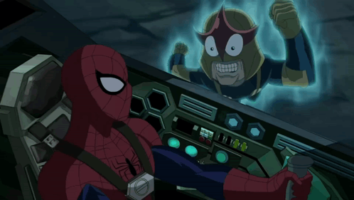 A Cartoon Of Spider-Man Giving A Thumbs Up Next To Nova GIF