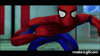 A Cartoon Of Spider-Man In A Video Game With The Website Make A Gif.com At The Bottom GIF