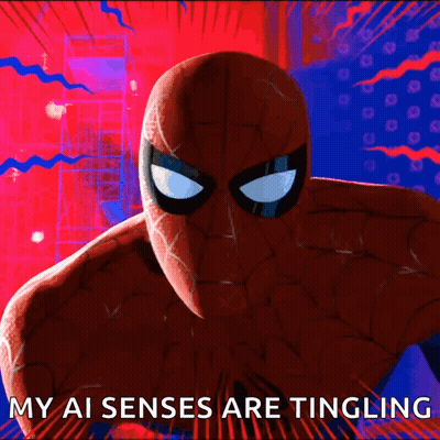 A Cartoon Of Spider-Man With The Words My Ai Senses Are Tingling GIF