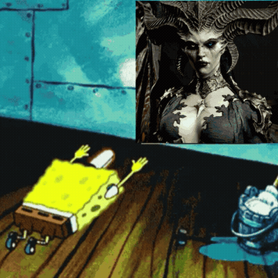 A Cartoon Of Spongebob And A Picture Of A Woman GIF