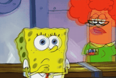 A Cartoon Of Spongebob And A Red Haired Woman GIF