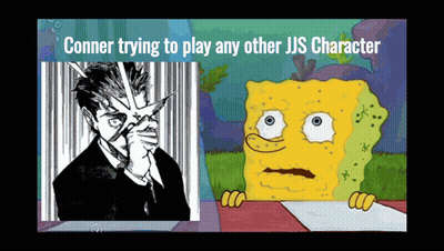 A Cartoon Of Spongebob And Conner Trying To Play A Character GIF