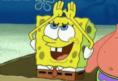A Cartoon Of Spongebob And Patrick Making A Peace Sign GIF