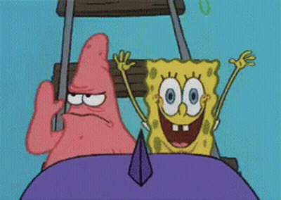 A Cartoon Of Spongebob And Patrick On A Roller Coaster GIF