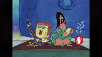 A Cartoon Of Spongebob And Patrick Playing Music GIF