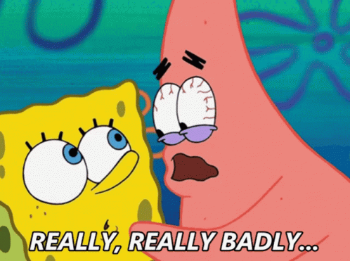 A Cartoon Of Spongebob And Patrick Saying Really Badly GIF