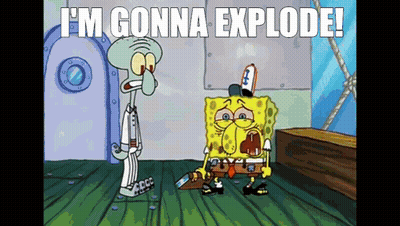 A Cartoon Of Spongebob And Squidward Saying I 'M Gonna Explode .. GIF