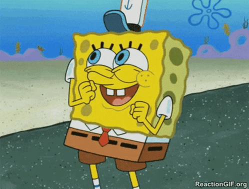 A Cartoon Of Spongebob Giving A Thumbs Up Sign GIF
