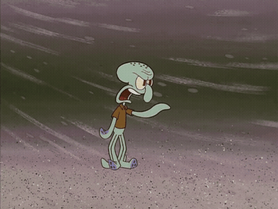 A Cartoon Of Spongebob Holding A Piece Of Paper Over Squidward GIF