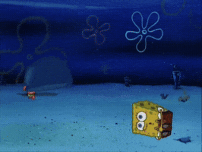 a cartoon of spongebob in the ocean with spongebob squarepants