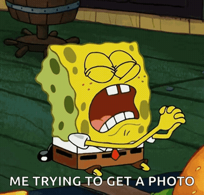 A Cartoon Of Spongebob Saying He Is Trying To Get A Picture GIF