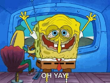 A Cartoon Of Spongebob Saying Oh Yay . GIF