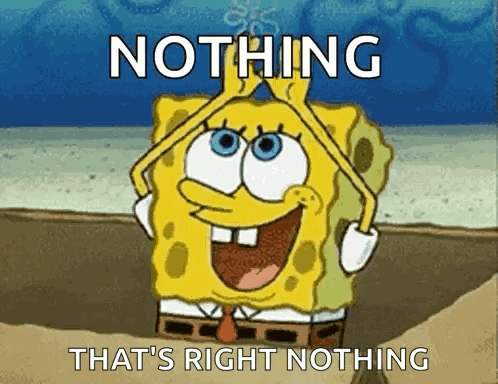 A Cartoon Of Spongebob Saying That Nothing Is Right Nothing GIF