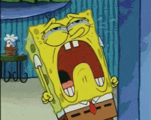 A Cartoon Of Spongebob Screaming With His Mouth Wide Open GIF