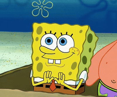 A Cartoon Of Spongebob Sitting Next To Patrick Star GIF