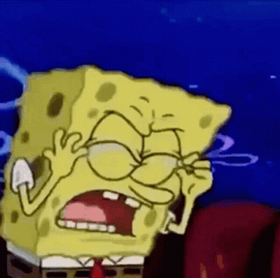 A Cartoon Of Spongebob Squarepants Covering His Eyes With His Hand GIF