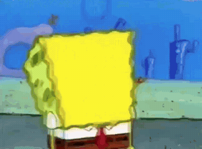 A Cartoon Of Spongebob Squarepants Covering His Face With A Yellow Square GIF