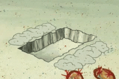 A Cartoon Of Spongebob Squarepants Holding A Hammer And A Box . GIF