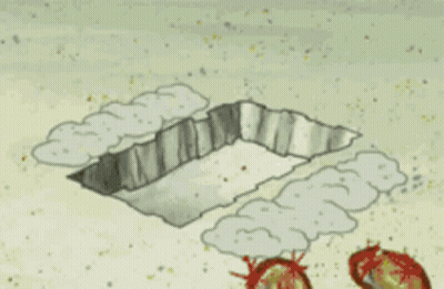 A Cartoon Of Spongebob Squarepants Laying On The Ground GIF