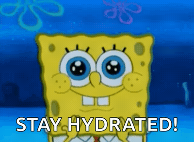A Cartoon Of Spongebob Squarepants Saying Stay Hydrated . GIF