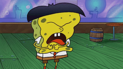 A Cartoon Of Spongebob Squarepants With A Black Haircut GIF
