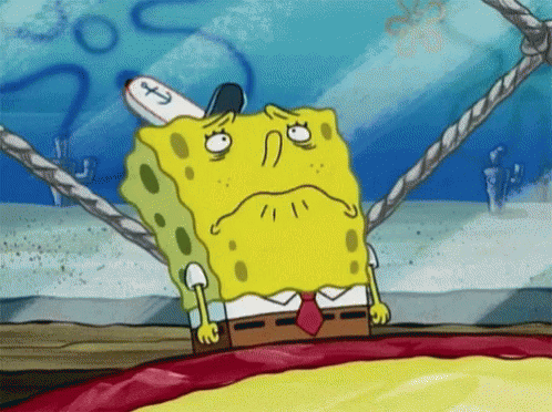 A Cartoon Of Spongebob Squarepants With A Sad Face GIF