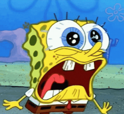 A Cartoon Of Spongebob Squarepants With His Mouth Wide Open GIF