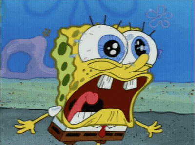 A Cartoon Of Spongebob Squarepants With His Mouth Wide Open GIF