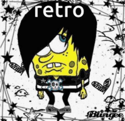 A Cartoon Of Spongebob Wearing A Black Skull Belt GIF