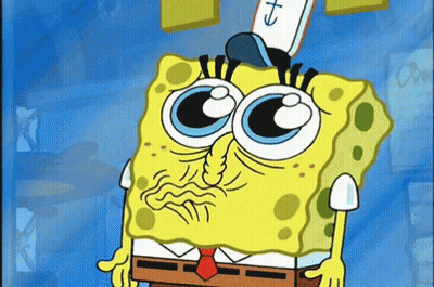 A Cartoon Of Spongebob Wearing A Hat That Has The Letter T On It GIF