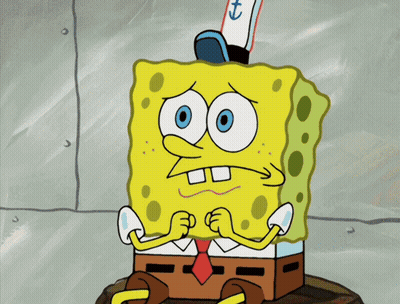 A Cartoon Of Spongebob Wearing A Sailor Hat With The Letter T On It GIF