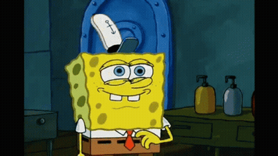 A Cartoon Of Spongebob Wearing A Sailor 'S Hat And Tie GIF