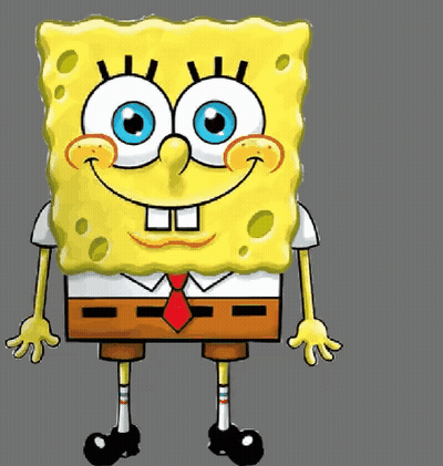 A Cartoon Of Spongebob Wearing A Tie And Shorts GIF