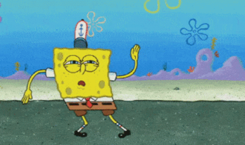 A Cartoon Of Spongebob With A Flower On His Hat GIF