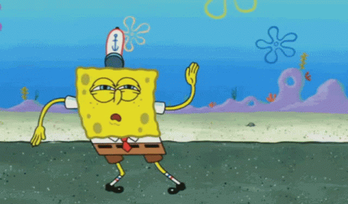 A Cartoon Of Spongebob With A Flower On His Head Dancing GIF