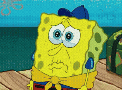 A Cartoon Of Spongebob With A Sad Face GIF