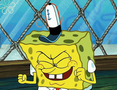 A Cartoon Of Spongebob With An Anchor Hat On GIF