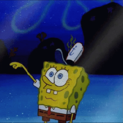 A Cartoon Of Spongebob With An Anchor On His Cap GIF