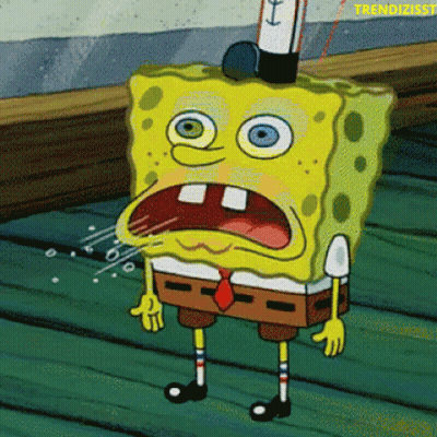 A Cartoon Of Spongebob With His Mouth Open And Frenchkiss Written In The Corner GIF