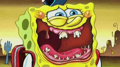 A Cartoon Of Spongebob With His Mouth Open GIF