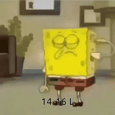 A Cartoon Of Spongebob With The Numbers 14-16 L On The Bottom Right GIF