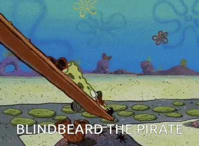 A Cartoon Of Spongebob With The Words Blindbeard The Pirate GIF