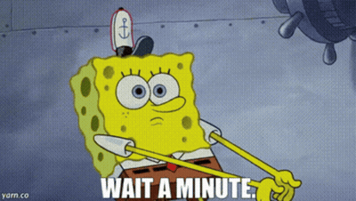 A Cartoon Of Spongebob With The Words Wait A Minute GIF